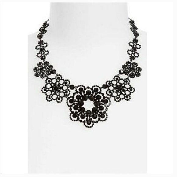 kate spade black crystal lace necklace nwt - Picture 1 of 6